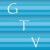 A static image with three light blue letters G, T, and Y arranged vertically against a striped blue background.