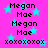 A static image with a bright pink background and cyan stars, displaying repeated text in black pixelated font.