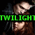 Animated icon shows a character with long brown hair and light skin, transitioning from looking down to smiling while green text 'TWILIGHT' appears.