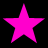 Four bright pink stars arranged in a on black background, each star with five points and uniform fill color