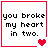 Four 48x48 pixel animated frames arranged in a contact sheet showing text and heart symbols changing across frames.