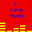 Red background with blue text "I Love Music" and yellow audio equalizer bars in two , showing animation changes between frames