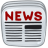 Static pixelated icon depicting a newspaper layout with red 'NEWS' text at the top and gray text blocks below.