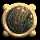 Circular icon with textured brown-and-gray surface inside a light beige frame, arranged in a of identical frames on black background