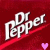 Red background with white 'Dr Pepper' text and red diagonal stripe, featuring a small heart symbol that changes color across frames.