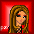 A 3x3 grid of pixel art frames showing a cartoon girl in various poses and text fragments spelling "you are loved by me" on red backgrounds with white "pzc" watermarks.