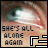 A 4-frame animated contact sheet showing a close-up of an eye with text overlays, where the right half of each frame displays a glitchy color distortion effect.