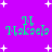 Purple background with white star shapes and green text reading 'N Makaela' repeated in two , each containing two identical instances of the text