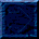 Two side-by-side pixelated frames show a dark blue background with a glowing cyan arrow outline forming on the right frame.