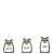 Animated sequence of a hamster in a glass jar with green foliage, showing size variations and head movements.