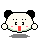 A 4-frame pixel art animation of a cartoon panda character in various poses with subtle facial expressions and limb movements against a gray background.