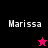 Four quadrants display 'Marissa' text with a pink star and black star icon changing between frames.