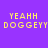 Purple background with yellow pixelated text reading "YEAHH DOGGEYY" in four identical quadrants arranged in a