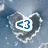 Heart-shaped icon with blue and white symbol inside, set against light blue background with cloud-like patterns.