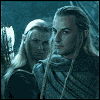 nine showing a character with long blonde hair and pointed ears in various poses, accompanied by text captions about the character's features