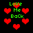 Green text 'Love Me Back' appears over red pixelated hearts on a black background with no visible animation changes.