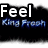 Black background with white and blue text reading 'Feel The Beat Within The Music' in a pixelated style.