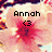 Pixelated static image with text 'Annah' and '<3', featuring a pinkish-red floral or abstract shape on a light background.