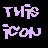 Pixelated purple text on black background reads 'THIS ICON IS JUST LIKE LITTLE siblings they never end....' with a gray rectangle in bottom-right corner.