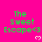 Bright pink background with green text reading 'The Sweet Escape<3' and a white pixelated heart below each phrase.