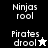 Pixelated text and star icons on black, white, and gray backgrounds with visible animation changes.