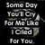 Black background with white text displaying four variations of a song lyric about future regret and unrequited love.