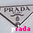 Animated contact sheet of a Prada logo icon with alternating text color changes across five frames.
