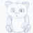 Pixelated panda icon with light gray fur on white background, next to red with blue text reading "Pandas Are Adorable!" in pixel font