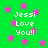 Green background with pink stars and repeated white text reading "Jessi Love You!!" in pixelated font.