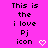 Pixelated text on bright pink background with two white heart icons, one static and one animated.