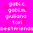 A static image with a bright pink background featuring repeating white text and red star shapes.