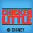 A 3x3 contact sheet of animated frames showing a blue background with red "CHICKEN LITTLE" text and black "DISNEY" logo beneath it, arranged in three rows of three icons each.