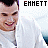 repeated images showing a person in white clothing with the text 'ENNETT' above each, varying in color and brightness
