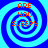 Four identical blue and cyan spiral patterns arranged in a , each containing red text reading 'ARE YOU SLEEPY' in pixelated font