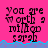 Pixelated text on a bright pink background with a blue wave-like border, showing repeated phrases and partial text.