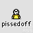Pixel art character in yellow shirt with multiple expressions and poses, including raised arms, steam from head, and text "pissedoff" below each frame.
