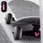 A grayscale image of a person in a dynamic pose with pink text labels changing across four , each containing a small pink heart symbol