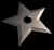 Four silver star-shaped objects with central holes arranged horizontally on black background, each showing distinct 3D rendering variations.