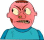 Pixelated cartoon character with pink skin, brown hair, and blue shirt showing four distinct facial expressions in a
