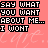 A static image with a pink background displays repeated text in black pixelated font, overlaid by faint white cursive script.
