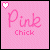 A static contact sheet of two animated frames showing a pink-themed buddy icon with pixelated text and heart symbols.