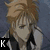 Anime-style character with light brown hair in three views: resting head on hand, facing forward, and profile view, with visible text labels K, 3, and D.