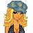 Pixel art character with blonde hair, blue beret, and pearl necklace; multiple views of torso and legs in dark top and brown belt.