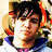 Pixelated portrait of a person with dark hair and light clothing, blue text reading 'Pete Wentz' above and 'my one and only' below on black background.