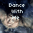 Pixelated image of a person with long hair and dark clothing, overlaid with white text reading "Dance With Me In the RAIN" across four