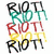 Animated icon with repeated 'RIOT!' text in multiple colors on a white background.