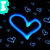 Pixelated blue heart outline with white text "I Love My Friends" on dark background with small heart patterns.