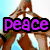 A static buddy icon with four distinct sections: top-left shows a person holding hands in peace sign, top-right has 'Love' text over heart-shaped carving, bottom-left displays 'And Party' text on layered background.