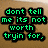 Six of pixelated green text on brown background with black outlines, each displaying distinct phrases