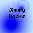 Four display "Jimmy Rocks" text over blue gradient backgrounds with varying circular light effects